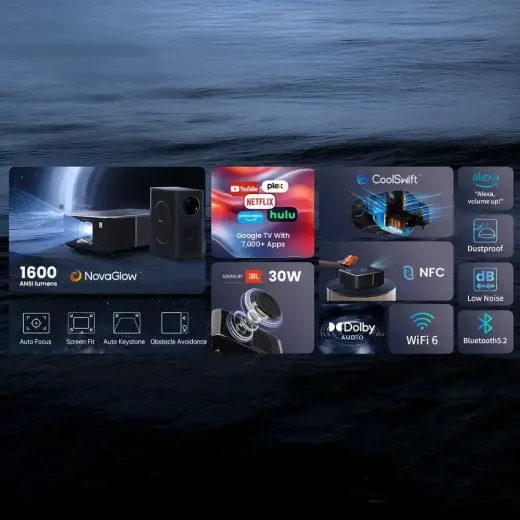 Yaber K3 Pro LCD FullHD 1080p Multimedia Projector with JBL Speakers and Subwoofer - Black Foto 17