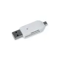 Forever USB + Micro USB Karšu Lasītājs SD + MicroSD Balts Foto 1