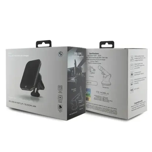 BMW uchwyt indukcyjny BMMWCCDTPK 15W do szyby|do kratki czarny|black MagSafe Signature Edition Фото num