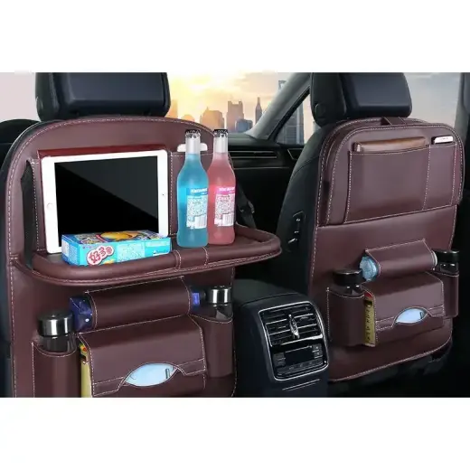 Car seat organizer seat protector seat cover shelf mini car table black Foto 10