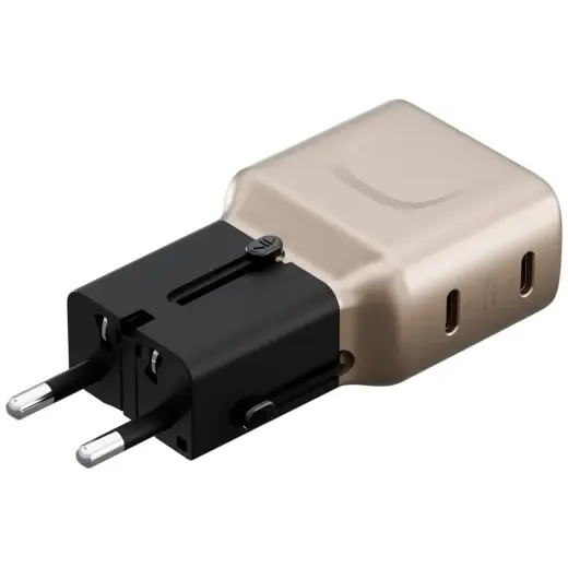 Wall charger Energea TravelGo Adapter 45 2xUSB-C 45W gold-black Photo