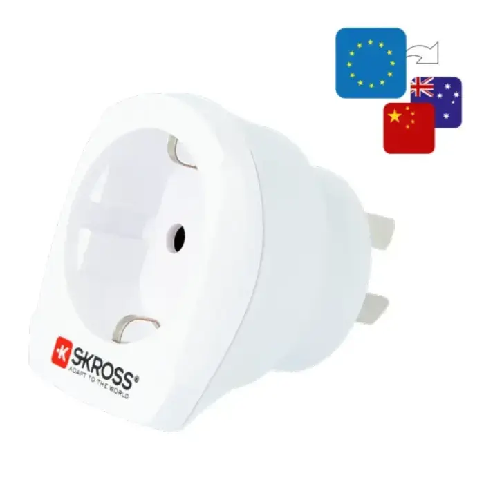 Ceļojuma adapteris: no Eiropas uz Austrāliju/Ķīnu SKROSS