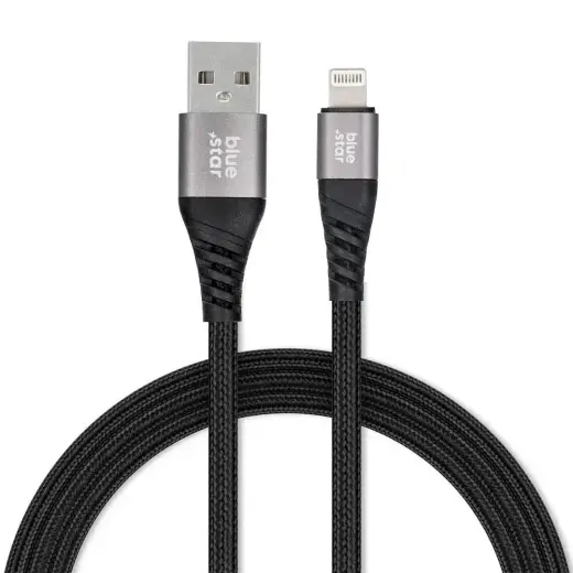 Cable USB A to Lightning Blue Star 2,4A with braid 1,2 m TFK-DC-003 black Photo