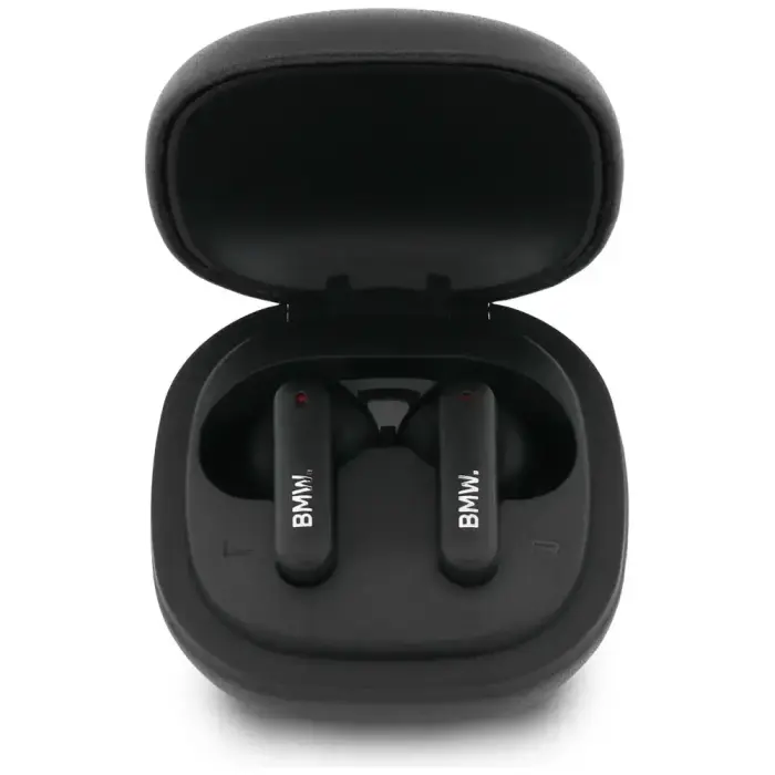 Headphones Bluetooth TWS BMW Leather      Metal Logo ENC black Foto 3