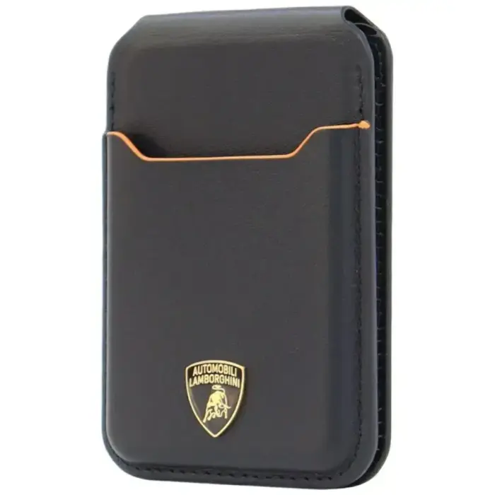 Magnetic Wallet Lamborghini D1 Genuine Leather MagSafe Phone Stand orange