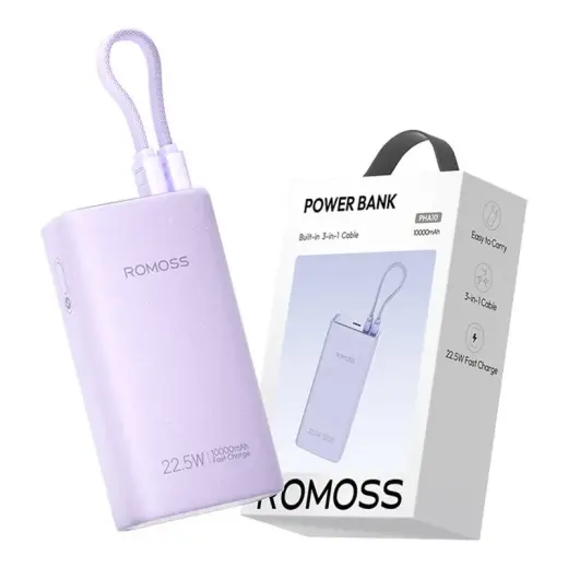 Внешний аккумулятор (powerbank) Romoss PHA10 10000mAh 22.5W (фиолетовый) Фото num
