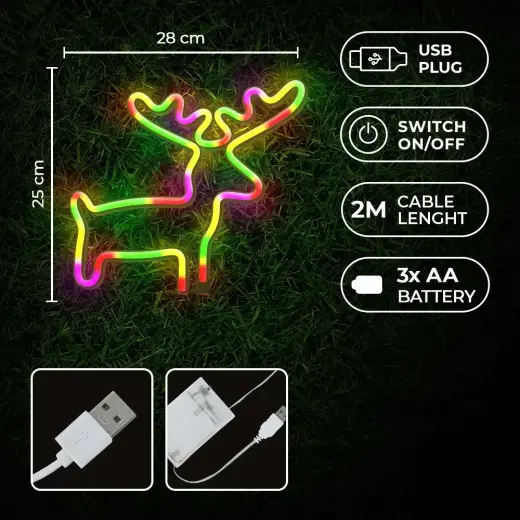Neon LED Light ELK multicolor Bat + USB FLNE12 Forever Light Foto 6