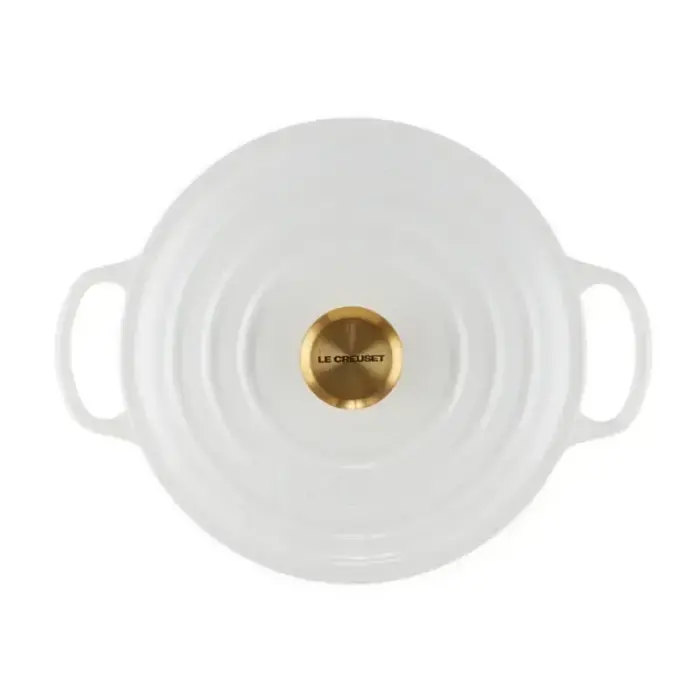 Кастрюля чугунная круглая Ø24см / 4,2л белая Фото num