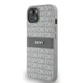 DKNY PU Leather Repeat Pattern Tonal Stripe Case for iPhone 14 Beige — Photo 2