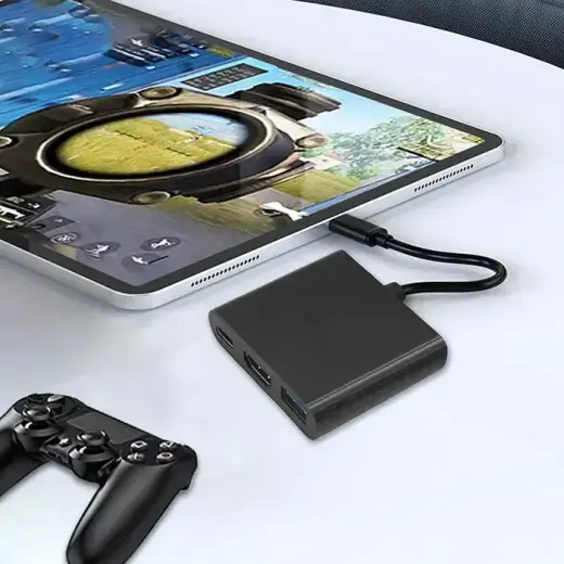 Qoltec Hub Adapter USB-C 3.1 3in1 | USB 3.0 | HDMI 4K | USB-C 3.1 PD 100W Фото num