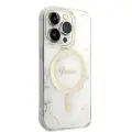 Zestaw Guess GUBPP14LHMEACSH Case+ Charger iPhone 14 Pro 6,1" biały|white hard case Marble MagSafe Фото num