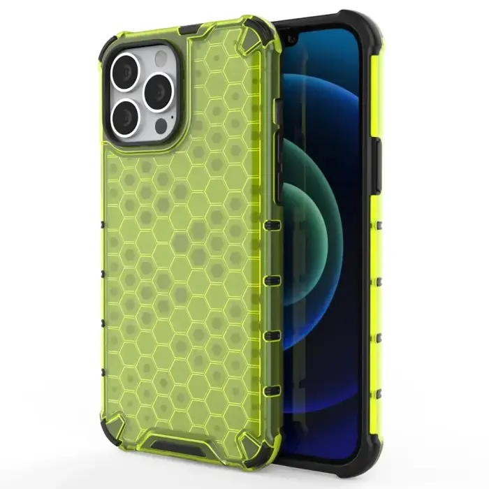 Honeycomb armor phone case for iPhone 13 Pro Max green