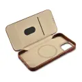 iCarer CE Oil Wax Premium Leather Folio Case iPhone 14 Plus magnetic flip case MagSafe brown (AKI14220707-BN) — Photo 34