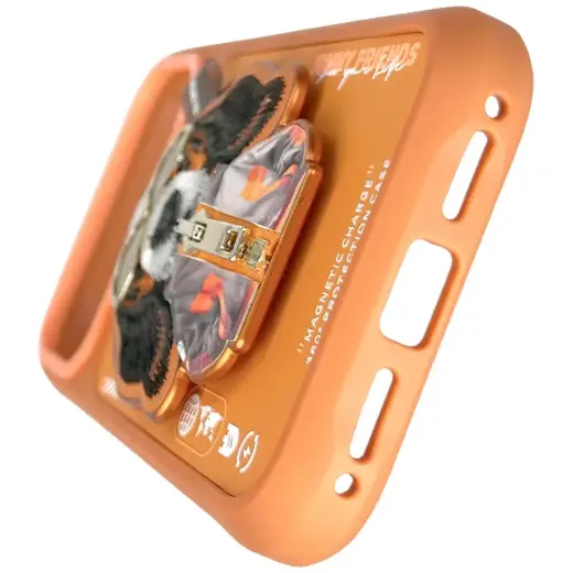 Etui Nimmy Cool&Cute 2.0 Dog do iPhone    17 Pro Max z magnetyczną zawieszką pomarańczowy Foto 3