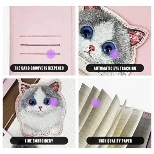 Nimmy Zestaw 2w1 notatnik + długopis      różowy|pink Big Eyed Pet 2.0 Cat Photo