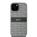 DKNY PU Leather Repeat Pattern Tonal Stripe Case for iPhone 15 Beige — Foto 1