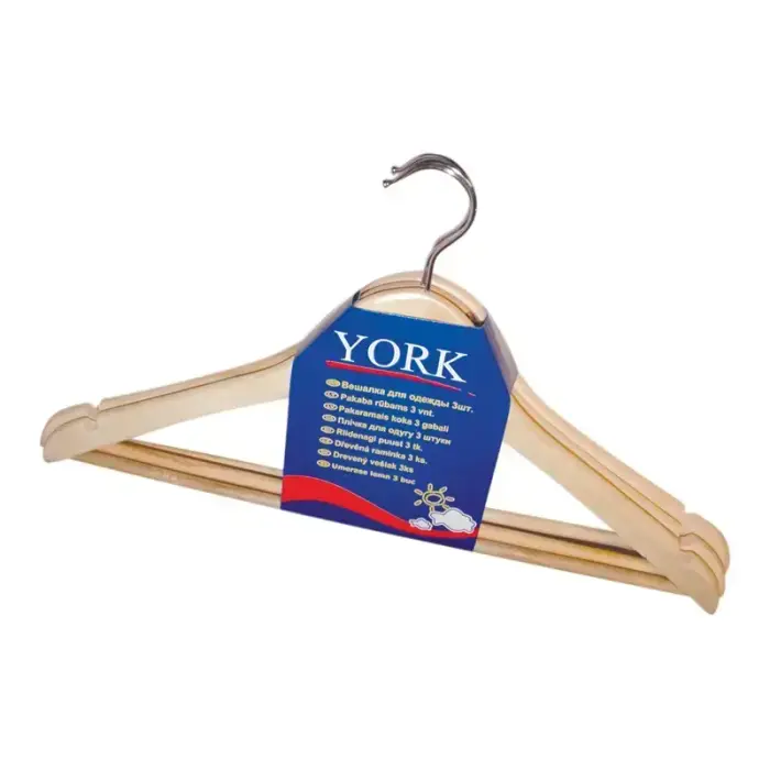 Koka drēbju pakaramie YORK, 3 gab.