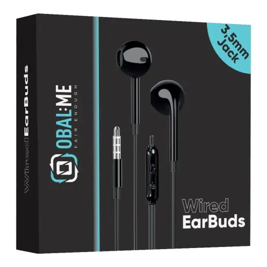OBAL:ME Wired Earphones 3.5mm Jack Black Foto 2