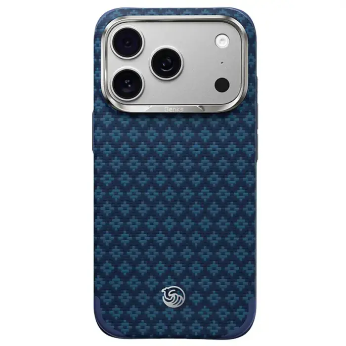 Benks Case Magnetic Armor Grid Edge X9 Kevlar Metal Frame (C.K.FL.AP.BE.X072) for Iphone 18 Pro/17 Pro blue