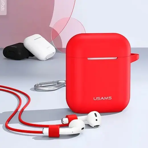 USAMS Etui ochronne do AirPods siliconczerwony|red BH423AP04 (US-BH423) Photo