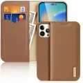 Dux Ducis Hivo Leather Flip Cover Genuine Leather Wallet for Cards and Documents iPhone 14 Pro Max Brown Photo