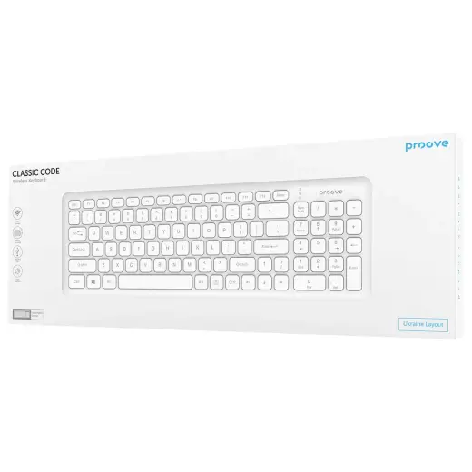 Proove wireless keyboard Classic Code white Photo