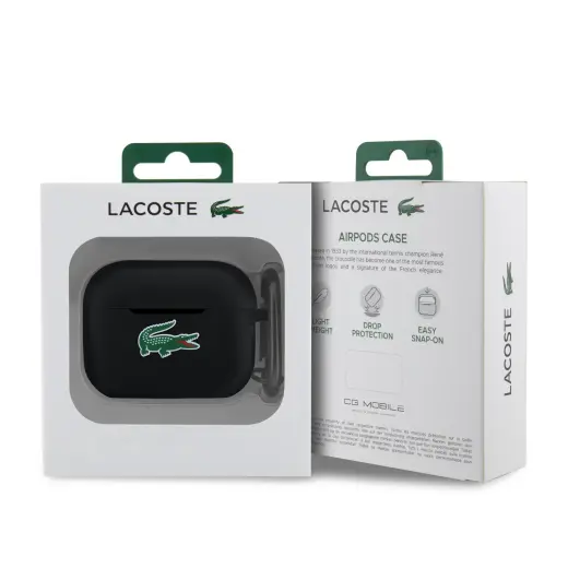 Lacoste Liquid Silicone Croc Logo Case for AirPods Pro 2 Black Foto 2