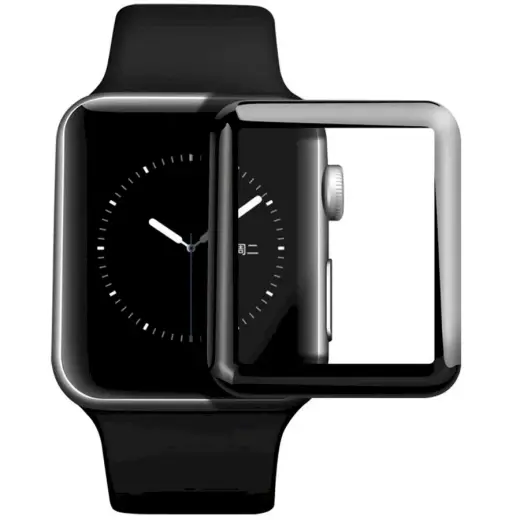 Fusion ceramic glass 9D aizsargstikls pilnam ekrānam Apple Watch 1 | 2 | 3 42mm melns Foto 4