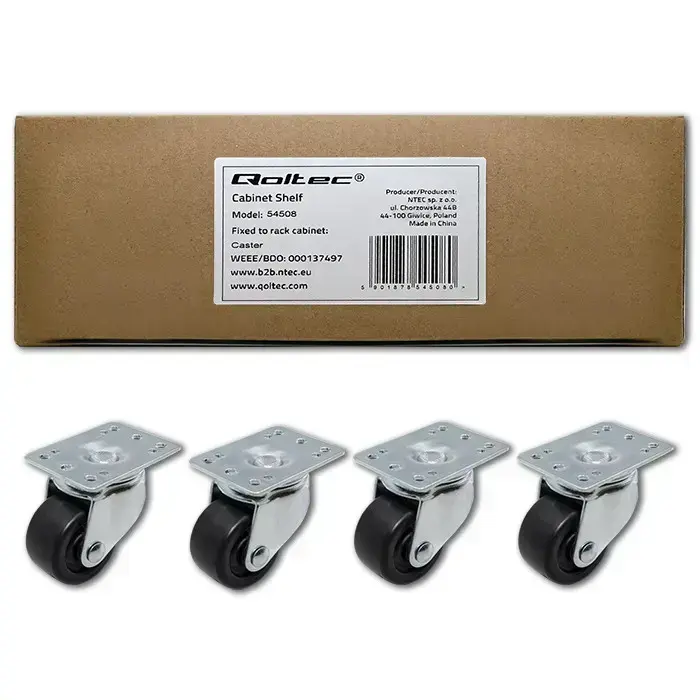 Qoltec Rack castors set  without locking| 4pcs. Foto 8