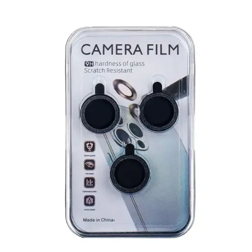 Set of lens glasses for iPhone 14 Plus 6,7" black glitter (2 pcs) Foto 3