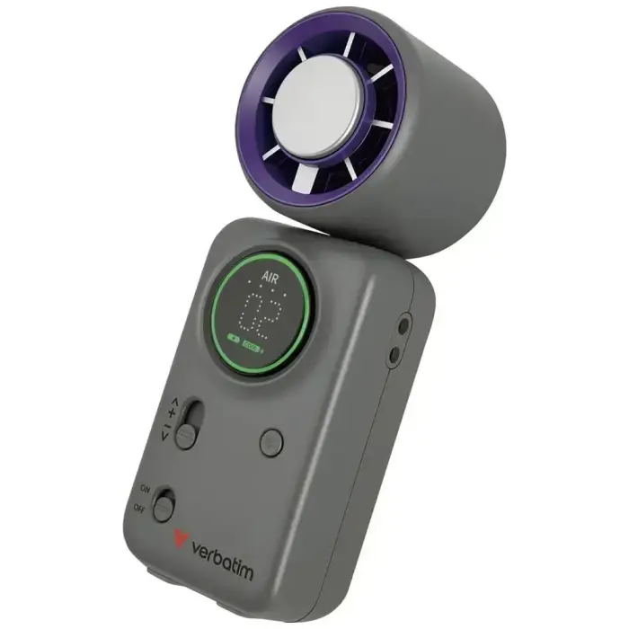 Handheld fan Verbatim Cool `n` Go Ice Touch Mini purple grey 32347