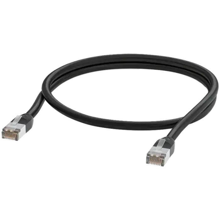 Ubiquiti UACC-Cable-Patch-Outdoor-1M-BK UISP Patch Cable Outdoor Shielded RJ45 plug, Internal foil shielding and drain wire for increased ESD damage protection