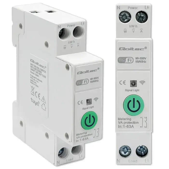 Qoltec Wi-fi DIN rail relay with electricity meter 63A| TUYA | SMART LIFE Foto 7