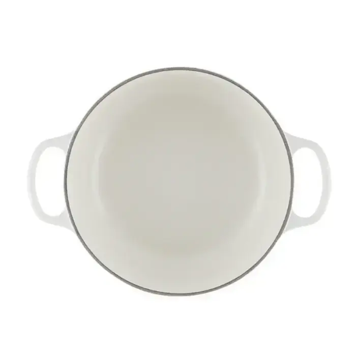 Кастрюля чугунная круглая Ø24см / 4,2л белая Фото num