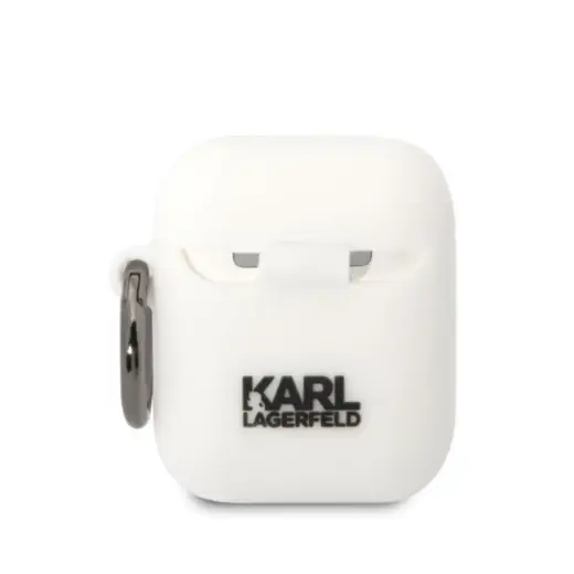 Karl Lagerfeld 3D Logo NFT Choupette Head Silicone Case for Airpods 1|2 White Foto 2