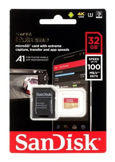 Memory card SanDisk Extreme microSDHC 32GB 100|60 MB|s V30 A1 U3 4K (SDSQXAF-032G-GN6MA) Фото num