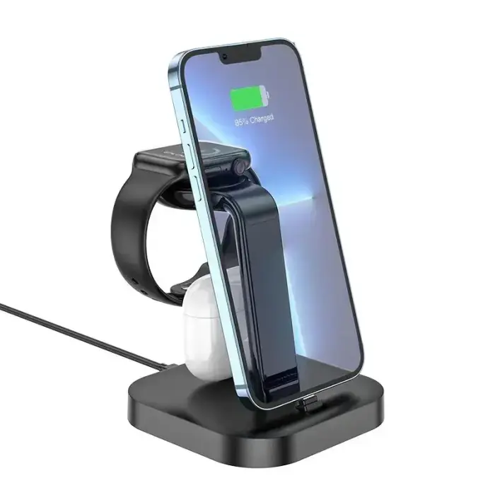 Wireless charger Hoco 3in1 CW43 black Фото num