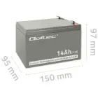 Qoltec AGM battery | 12V | 14Ah | Maintenance-free | Efficient| LongLife | for UPS, security Foto 7