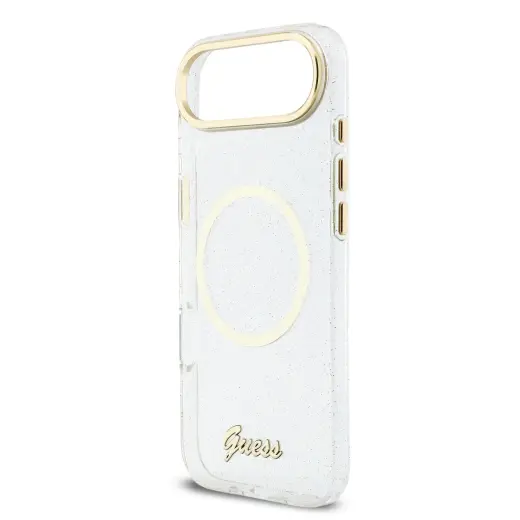Guess IML Glitter Script Strap MagSafe Case for iPhone Air Transparent Foto 3