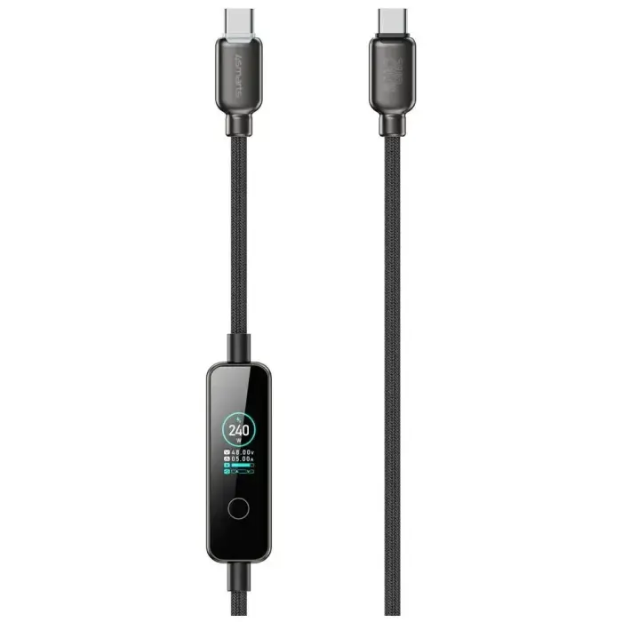 4smarts ScreenCord datu pārraides un uzlādes vads | USB-C uz USB-C | 240W | 1.2m | melns