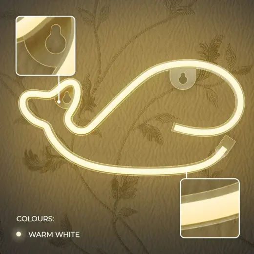 Neon LED Light WHALE warm white Bat + USB FLNE09 Forever Light Foto 6