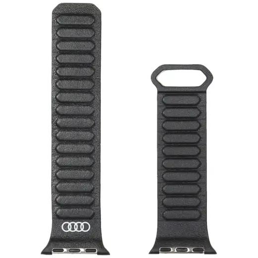 Audi Logo Genuine Leather Magnetic Ring Strap for Apple Watch 40 | 41 | 42 mm - Black Фото num
