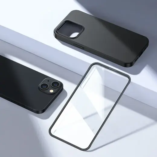 Joyroom 360 Full Case front and back cover for iPhone 13 + tempered glass screen protector black (JR-BP927 black) Фото num