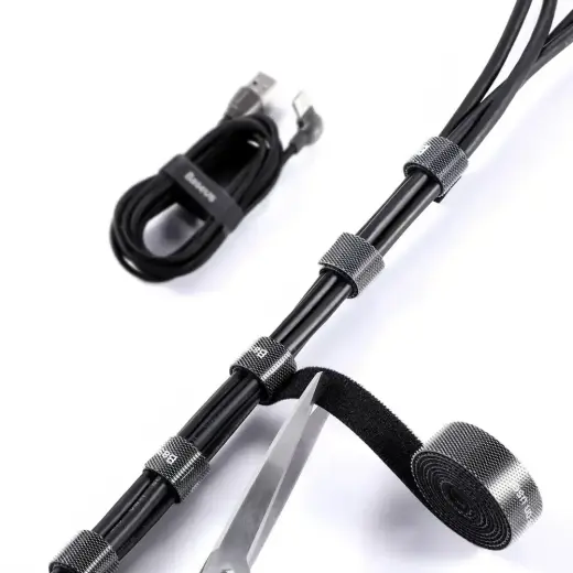 Baseus Rainbow Circle hook and loop Straps - velcro tape cable organizer 1m black (ACMGT-E01) Foto 7