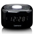 Lenco radio pulkstenis, ar nakts gaismu, balts Foto 1