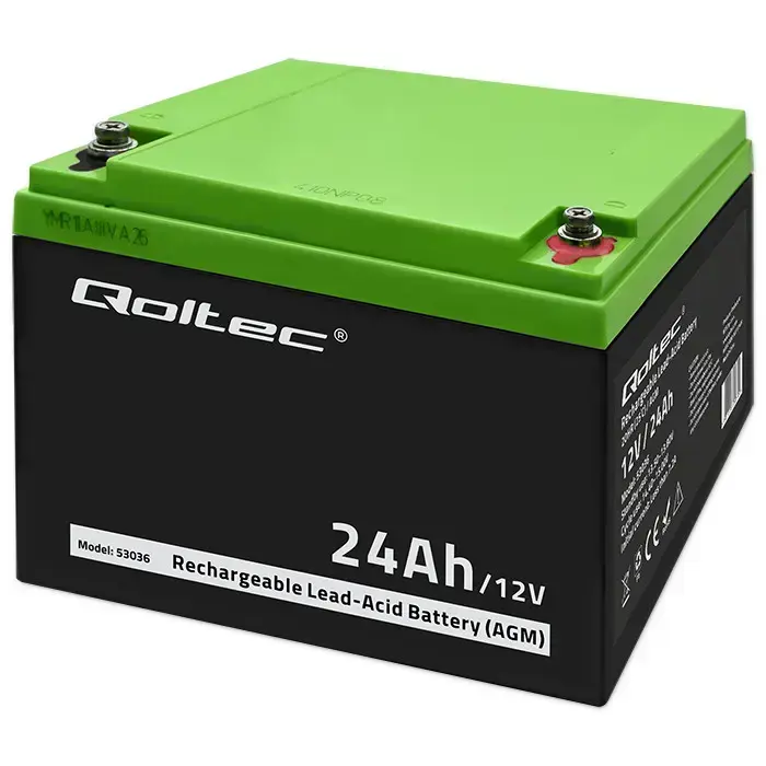 Qoltec AGM battery | 12V | 24Ah | Maintenance-free | Efficient| LongLife | for UPS, scooter Foto 10