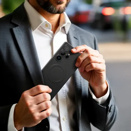 AmazingThing Minimal Air Case with Magnetic Ring for Samsung Galaxy S25 Ultra - Black Photo