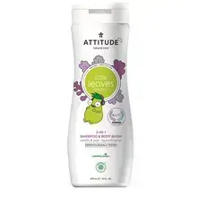 Attitude Little Leaves Kids Body Soap and Shampoo 2 in 1 with Vanilla and Pear Scent 473 ml