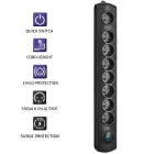 Qoltec Surge protector | 8 sockets | 1.8m | Black — Foto 4