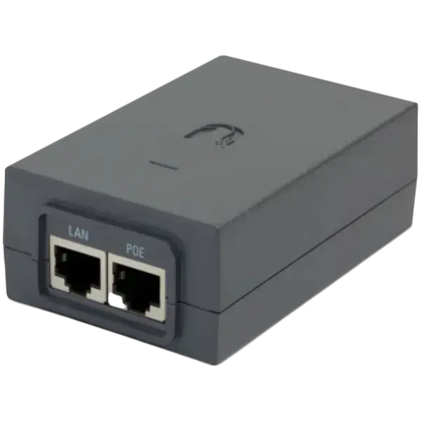 UBIQUITI 24V PoE Adapter; Surge and clamping protection; Maximum surge discharge; Peak pulse current; AC cable with earth ground.